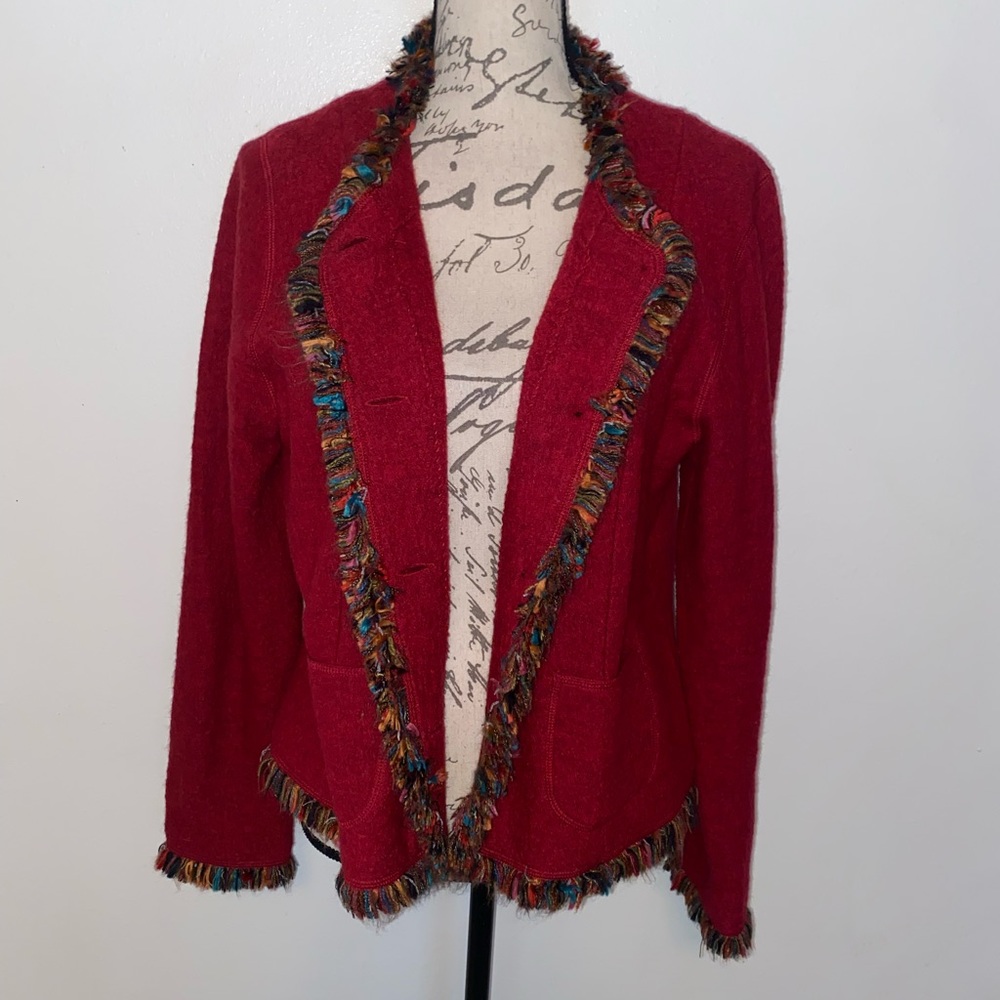 ❤️Ruby Rd. Fringe Trim Wool Jacket❤️ - image 3